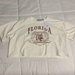 Cream Florida Adika crop top